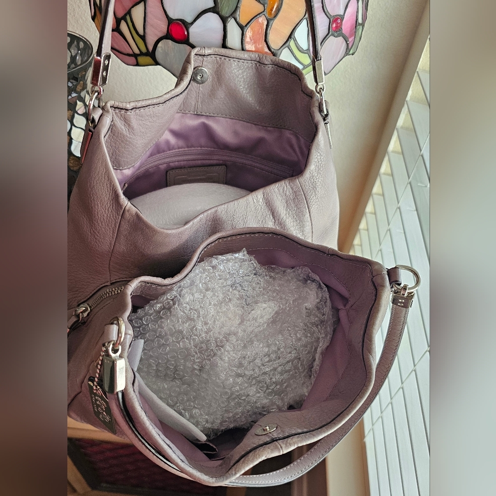 Coach Pebbled Leather Madison Phoebe In Taupe Preloved - Picture 8 of 16